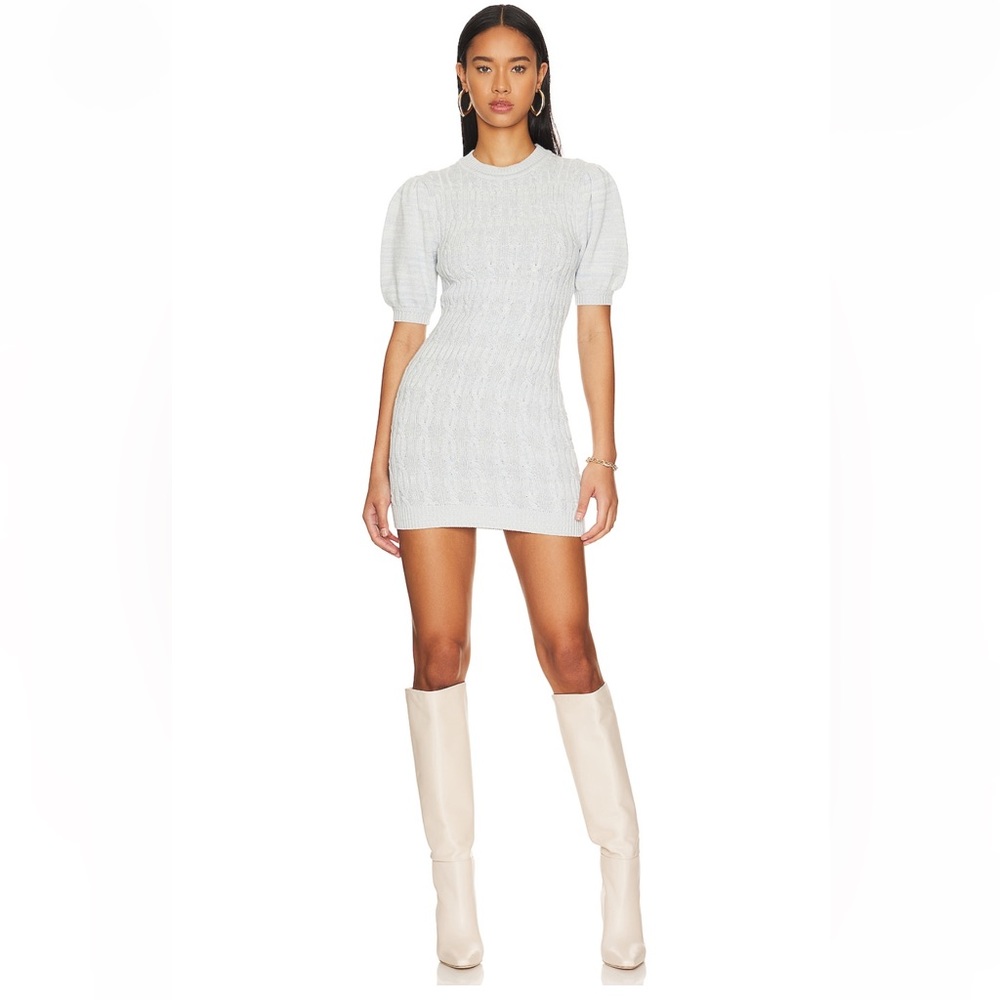 NWT Melina mini dress in baby blue and white